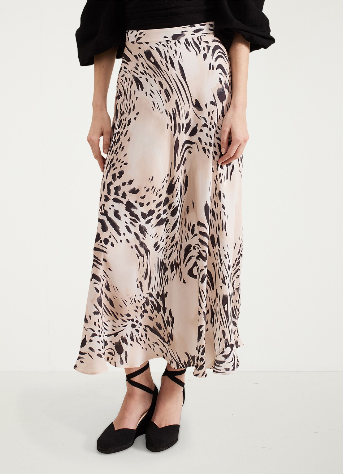 Phase Eight Orla maxi rok met dierenprint - detail creme