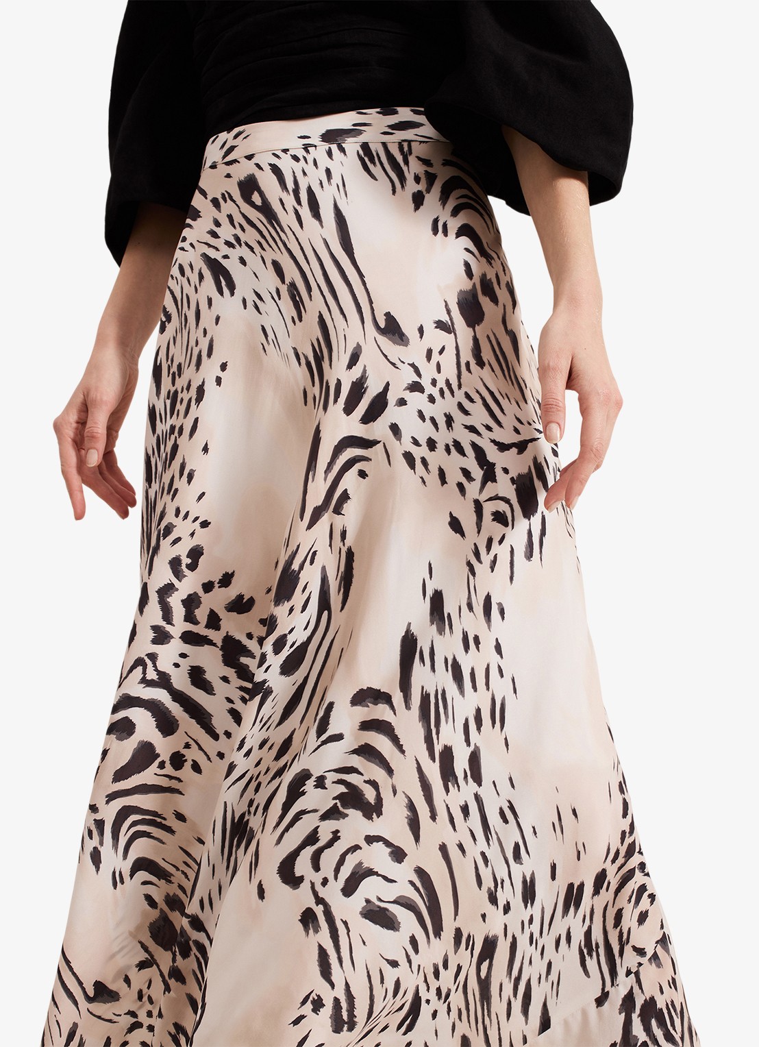Phase Eight Orla maxi rok met dierenprint - detail 2 creme