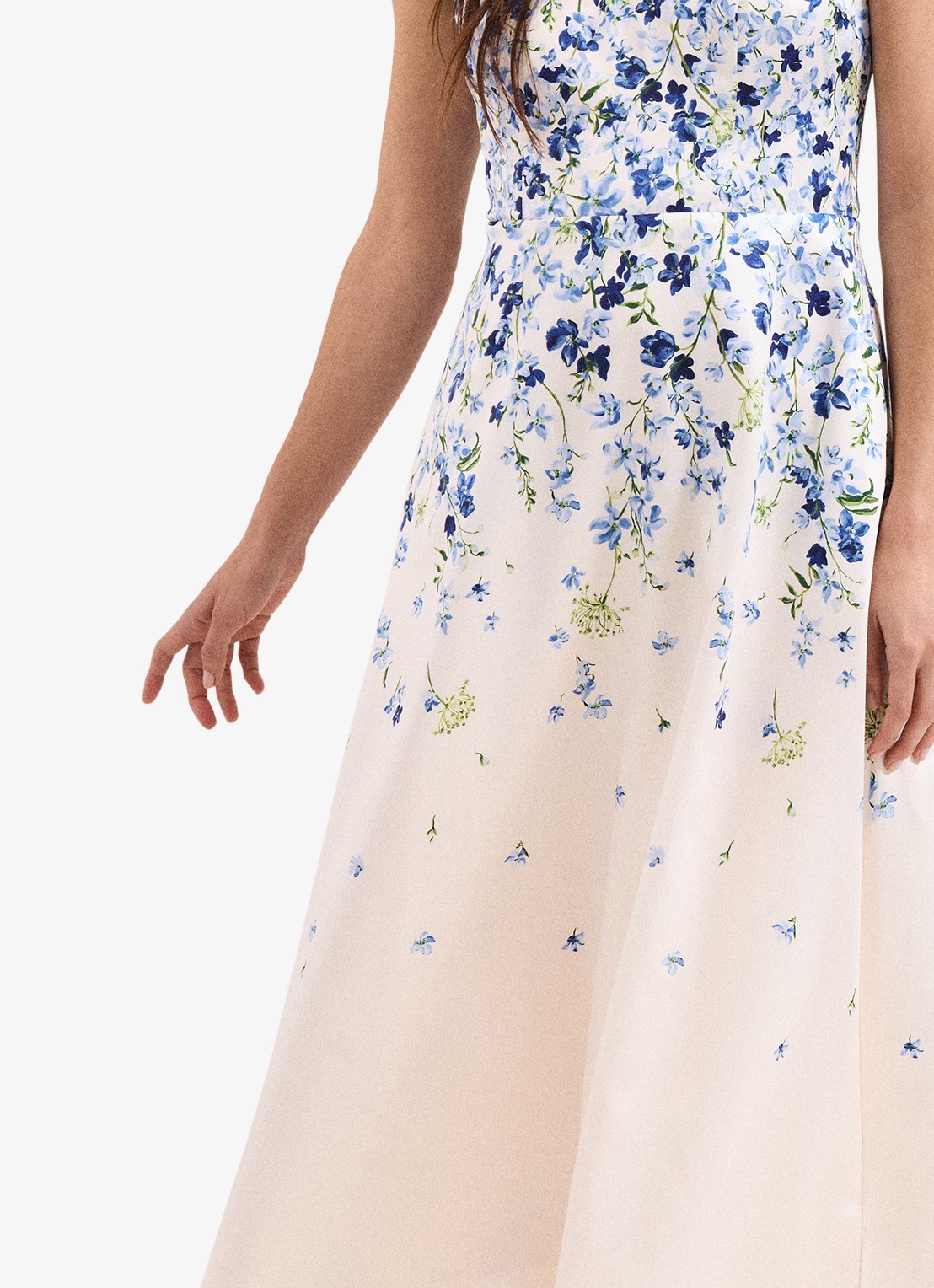 Phase Eight Orla midi jurk met bloemenprint - detail 3 blauw