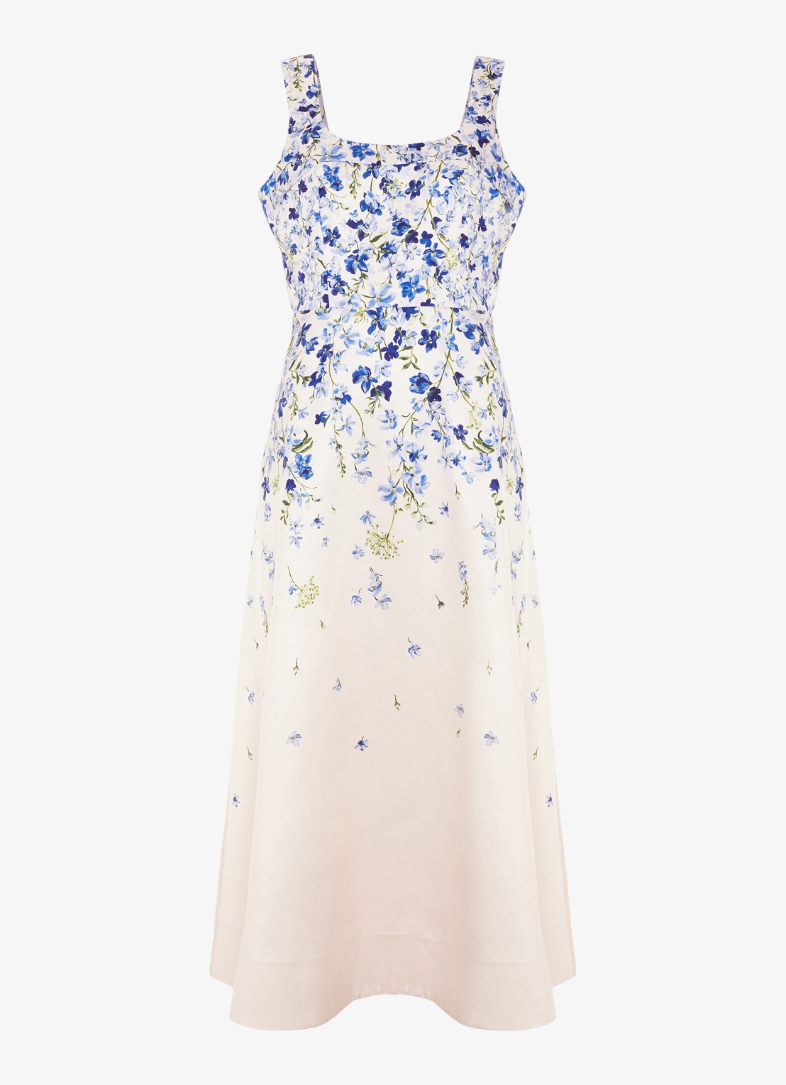 Phase Eight Orla midi jurk met bloemenprint - voorkant 7 blauw