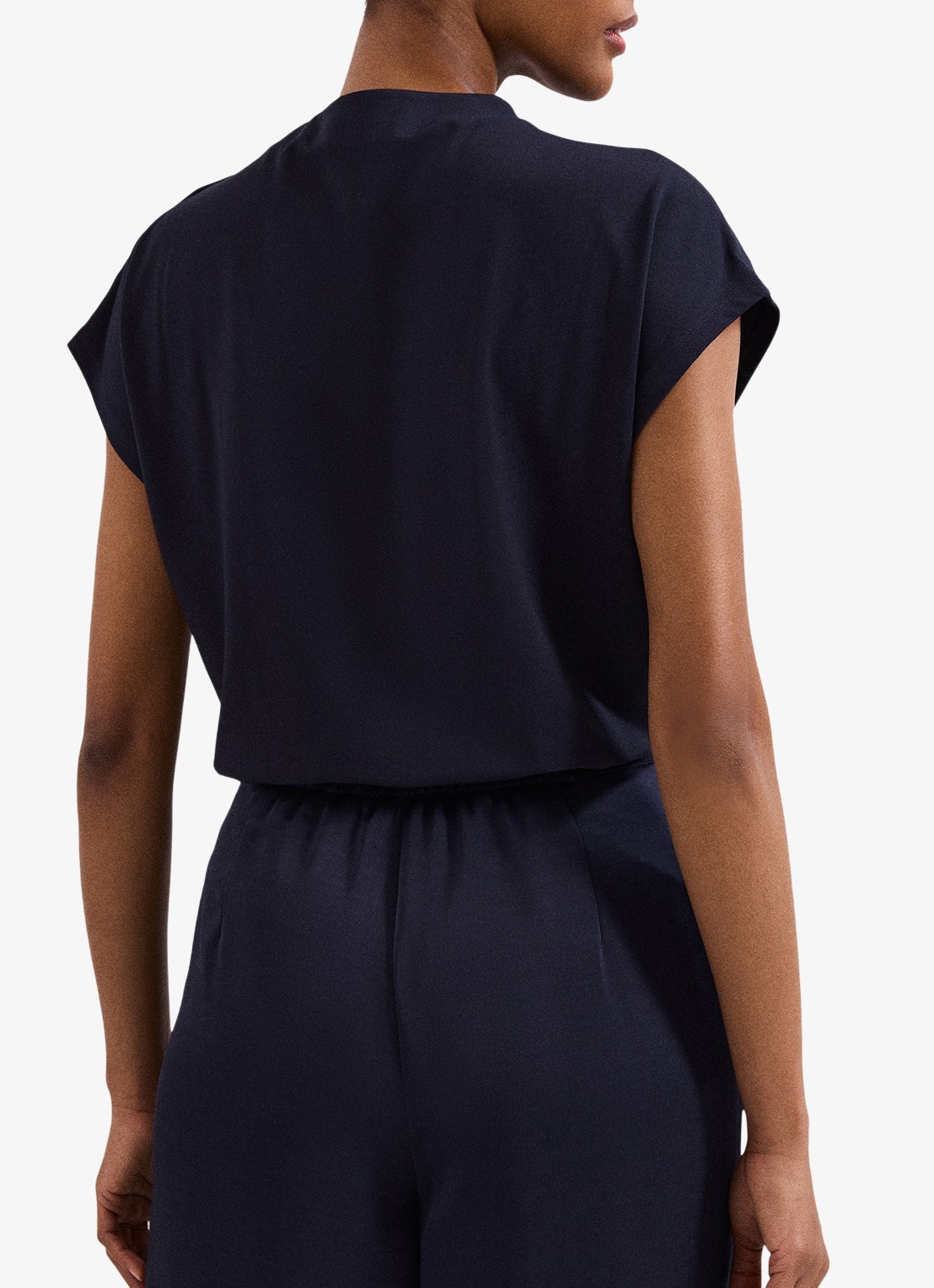 Phase Eight Paige top met gedrapeerd detail - achterkant 6 donkerblauw