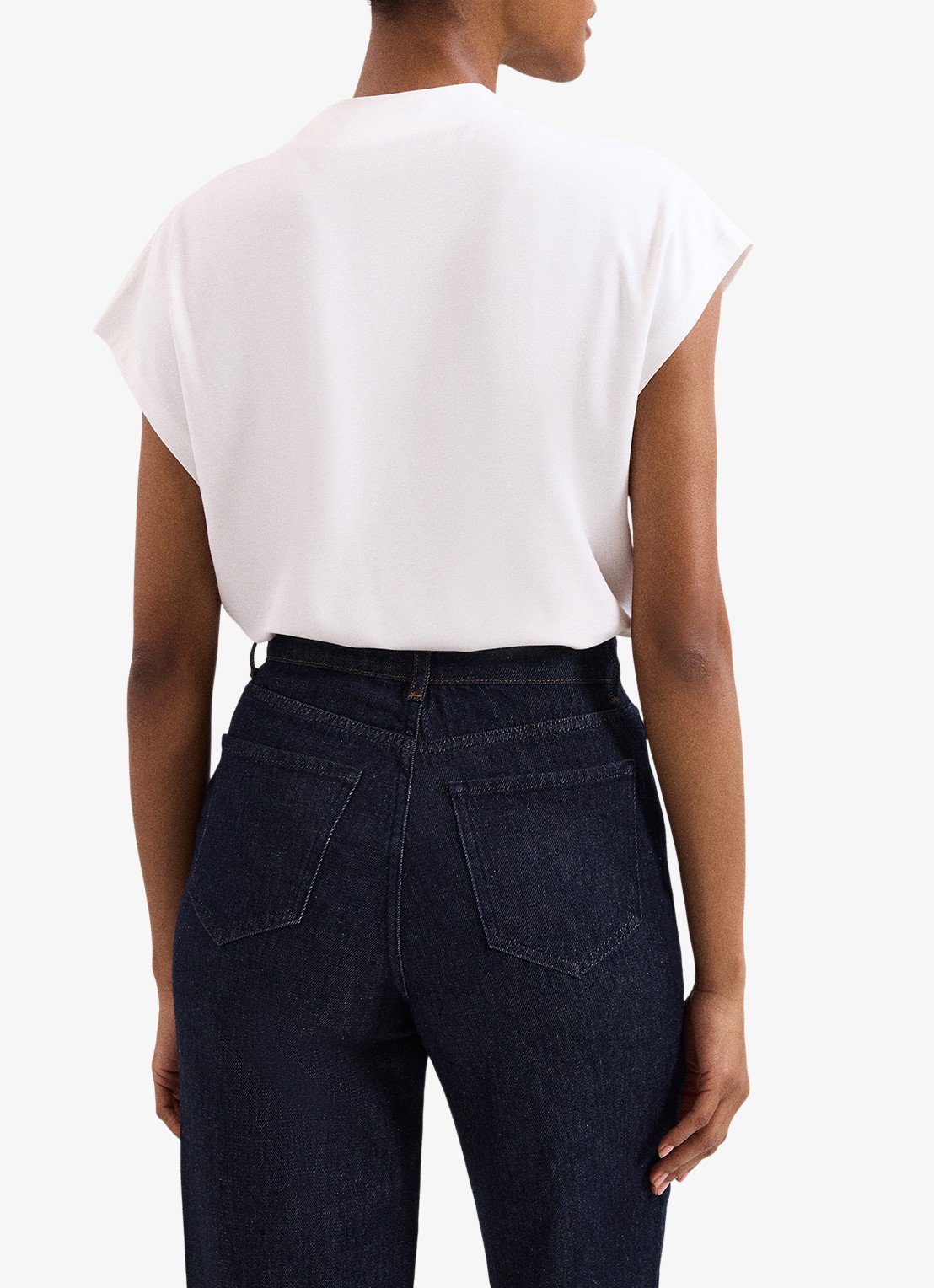Phase Eight Paige top met gedrapeerd detail - achterkant 6 gebroken wit