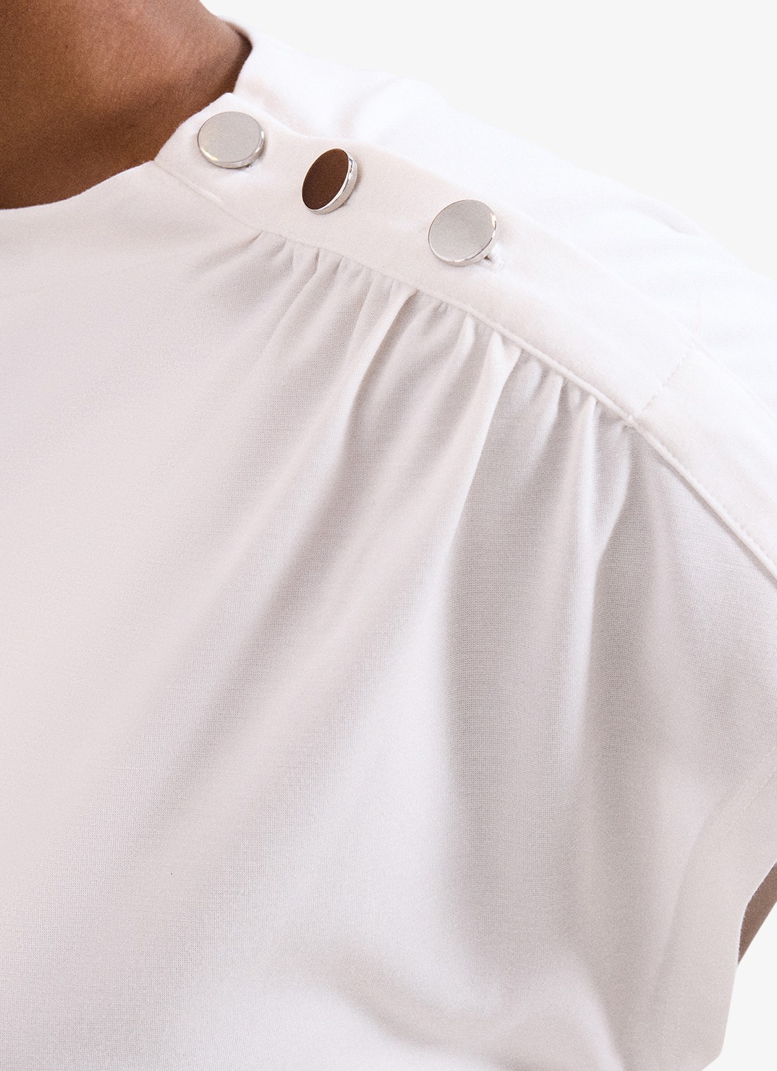 Phase Eight Paige top met gedrapeerd detail - detail 2 gebroken wit