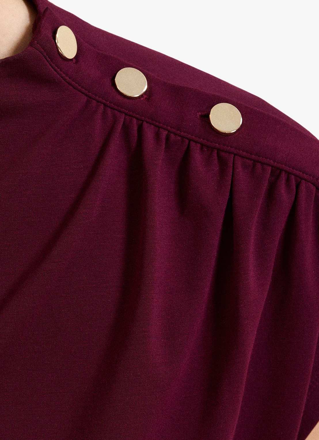 Phase Eight Paige top met gedrapeerd detail - detail 4 aubergine