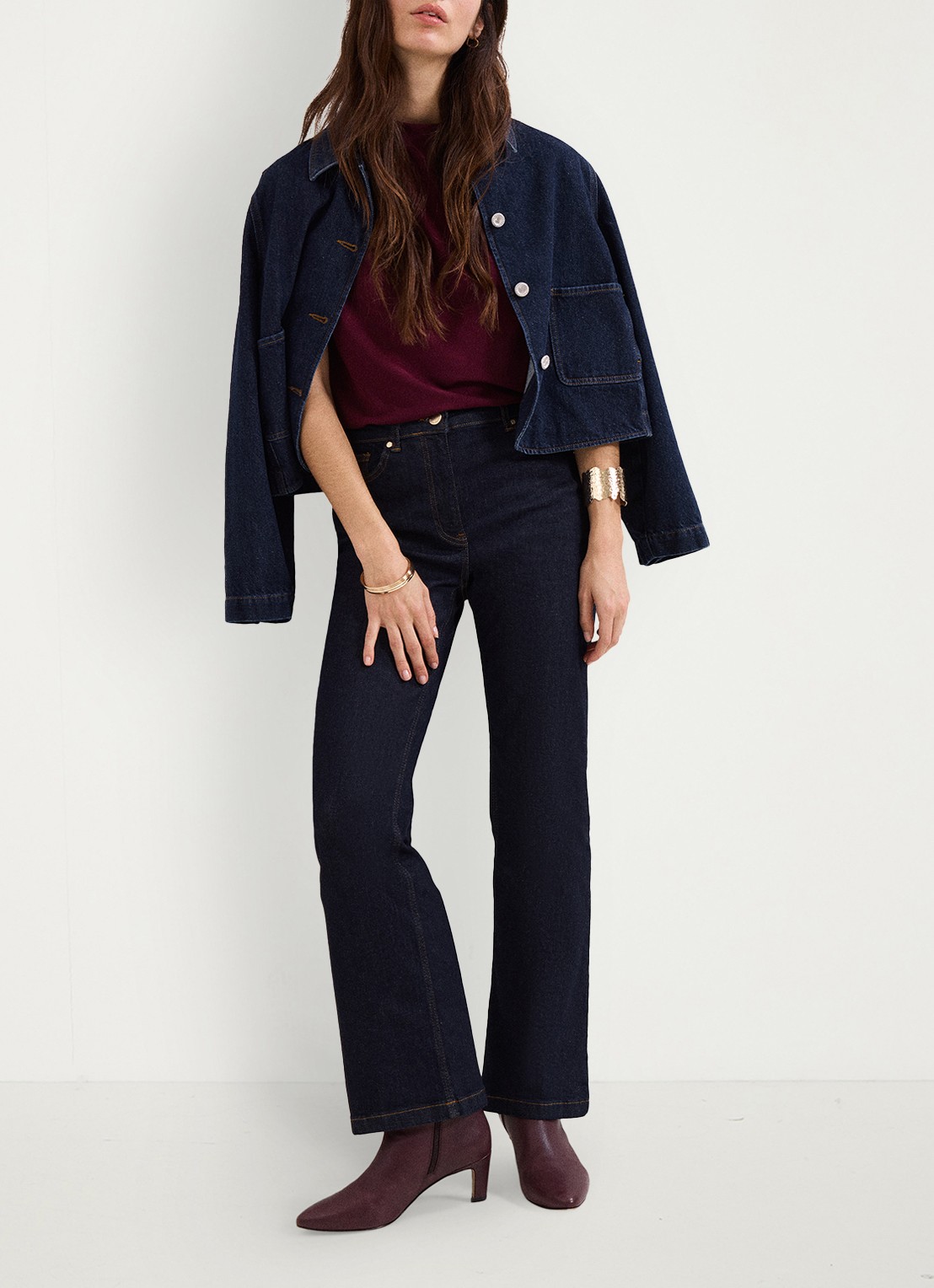 Phase Eight Paige top met gedrapeerd detail - detail 5 aubergine