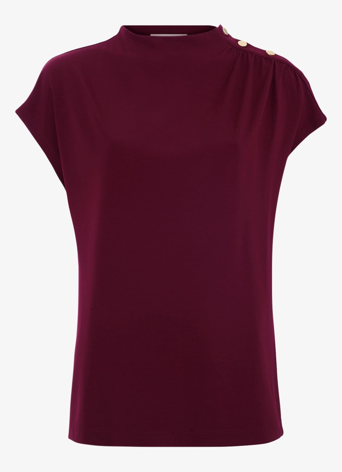 Phase Eight Paige top met gedrapeerd detail - voorkant 7 aubergine