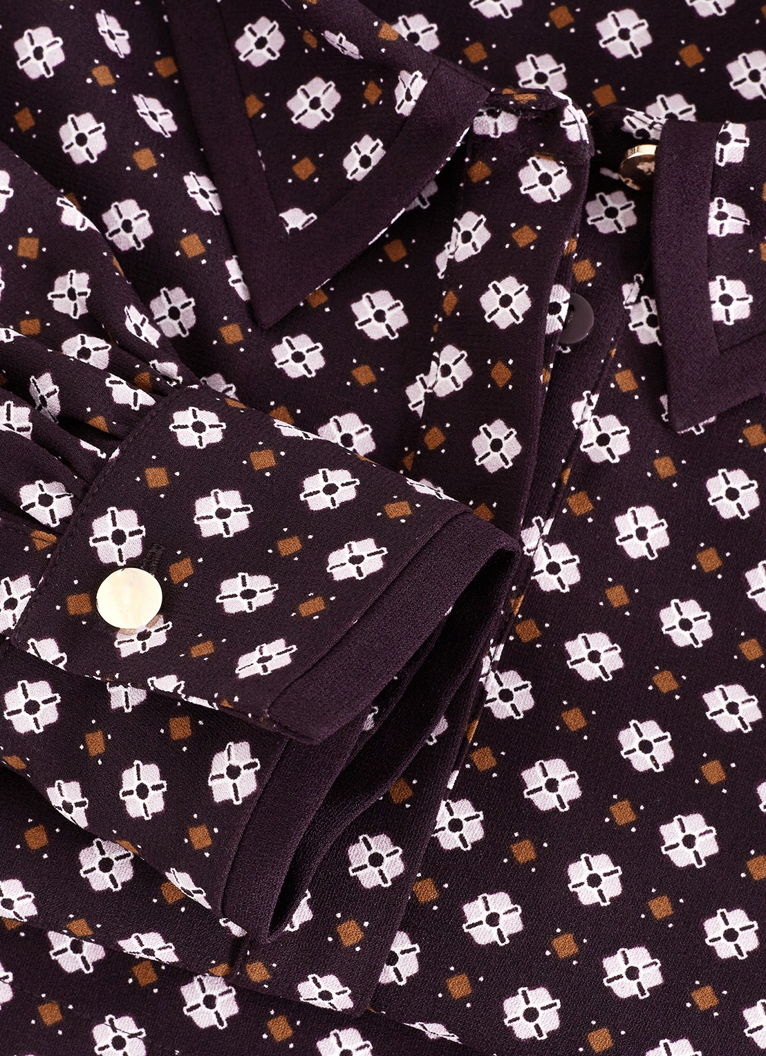 Phase Eight Pamela mini tuniekjujrk met grafische print - detail 7 donkerbruin