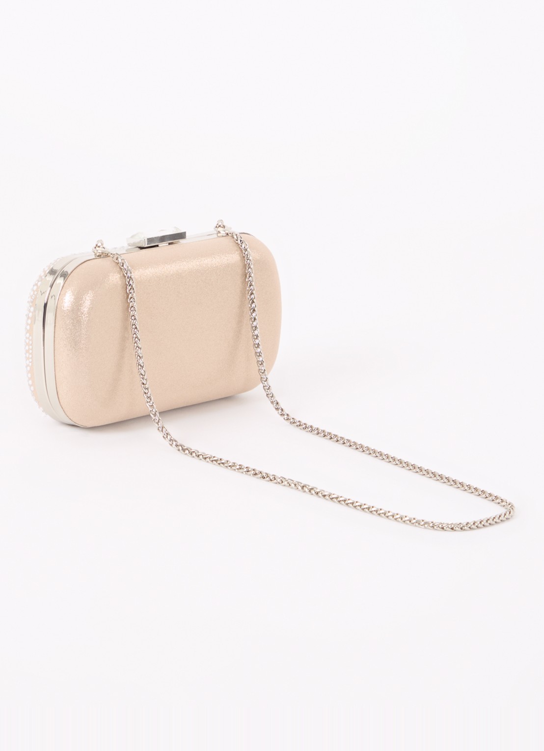 Phase Eight Pearl clutch met strass en afneembare schouderriem - achterkant 4 creme