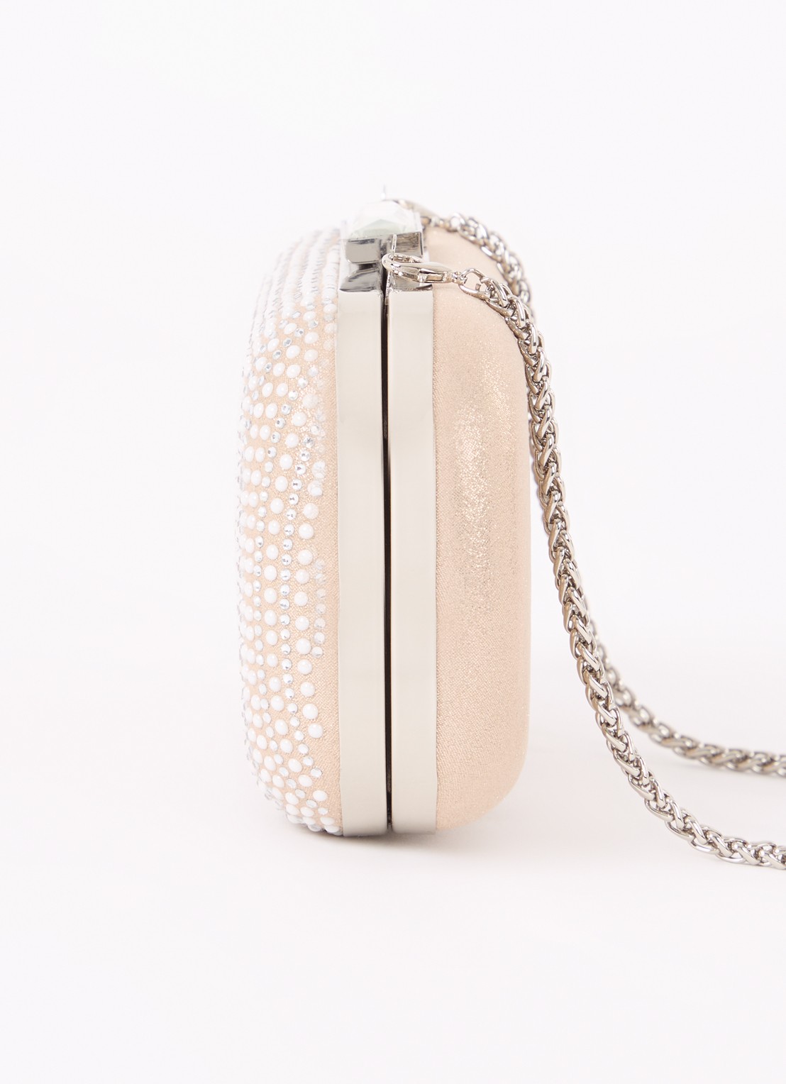 Phase Eight Pearl clutch met strass en afneembare schouderriem - detail 3 creme