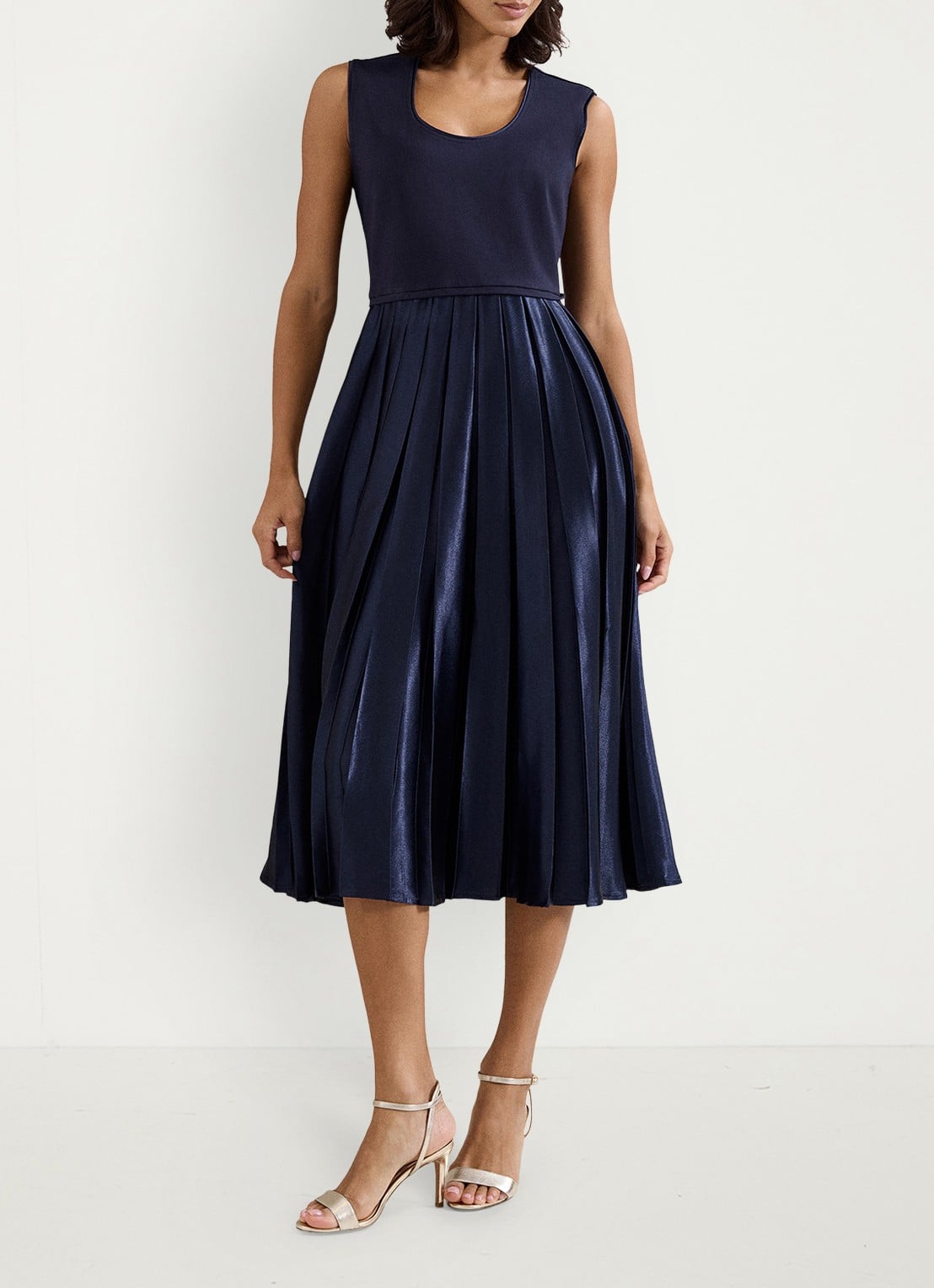 Phase Eight Penny midi jurk met plooien - detail 4 blauw