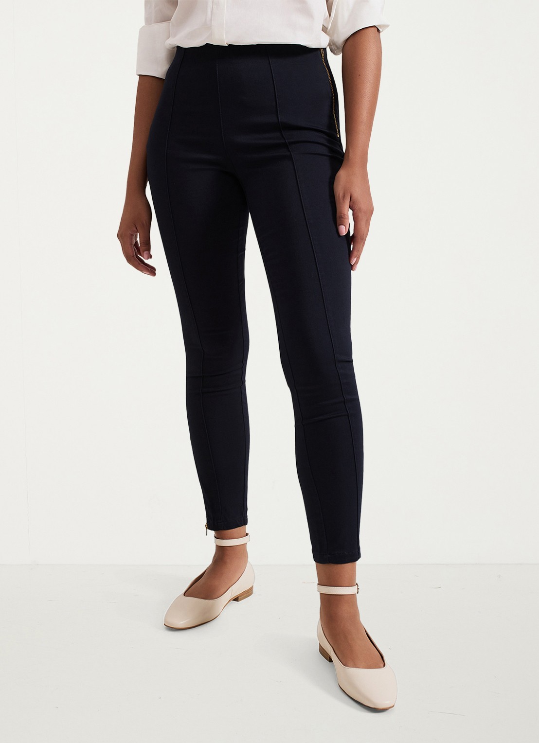 Phase Eight Petite Amina high waist cropped skinny broek - voorkant 5 indigo