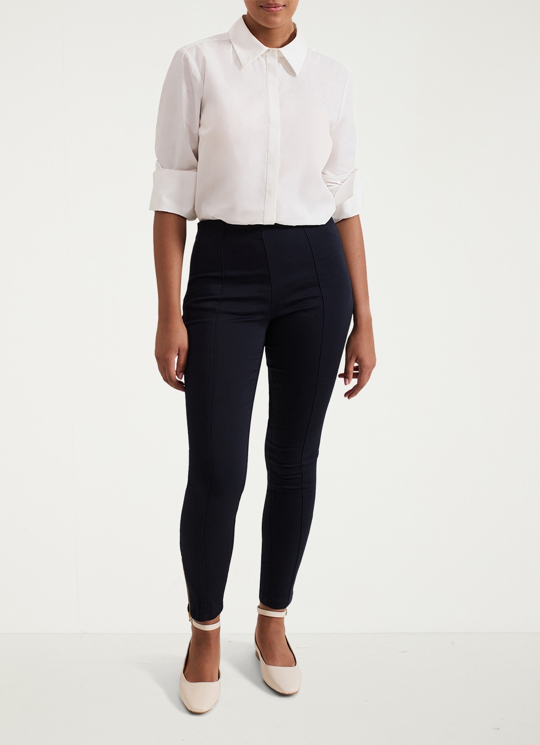 Phase Eight Petite Amina high waist cropped skinny broek - voorkant 6 indigo