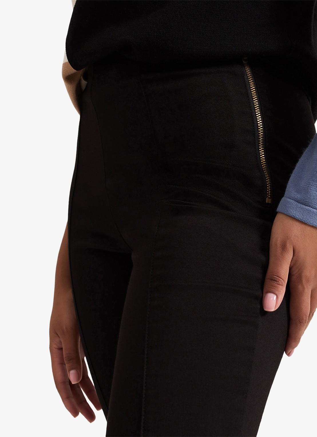 Phase Eight Petite Amina high waist cropped skinny fit broek - detail 3 zwart