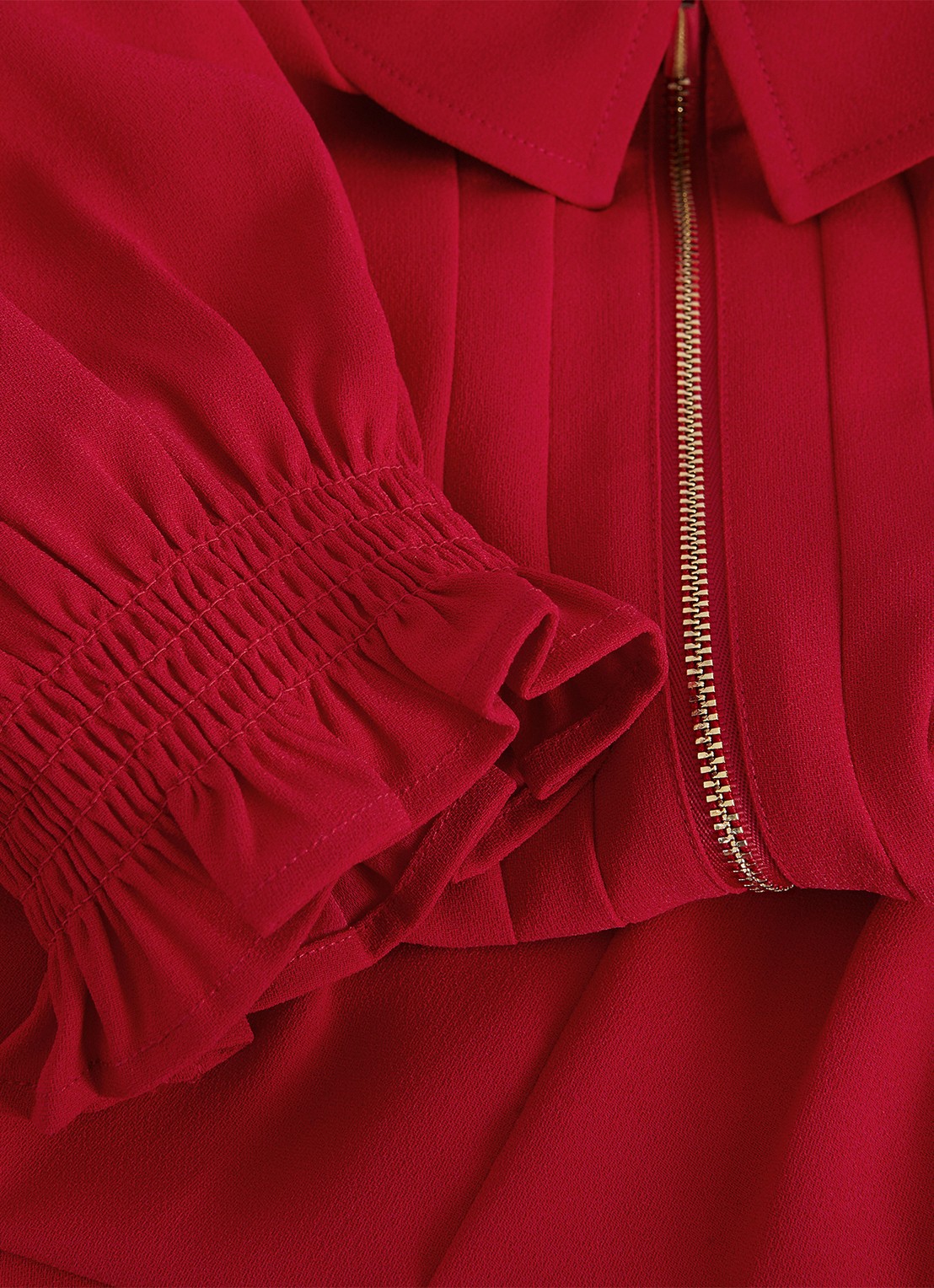 Phase Eight Petite Candice mini jurk met plooidetail - detail 5 rood