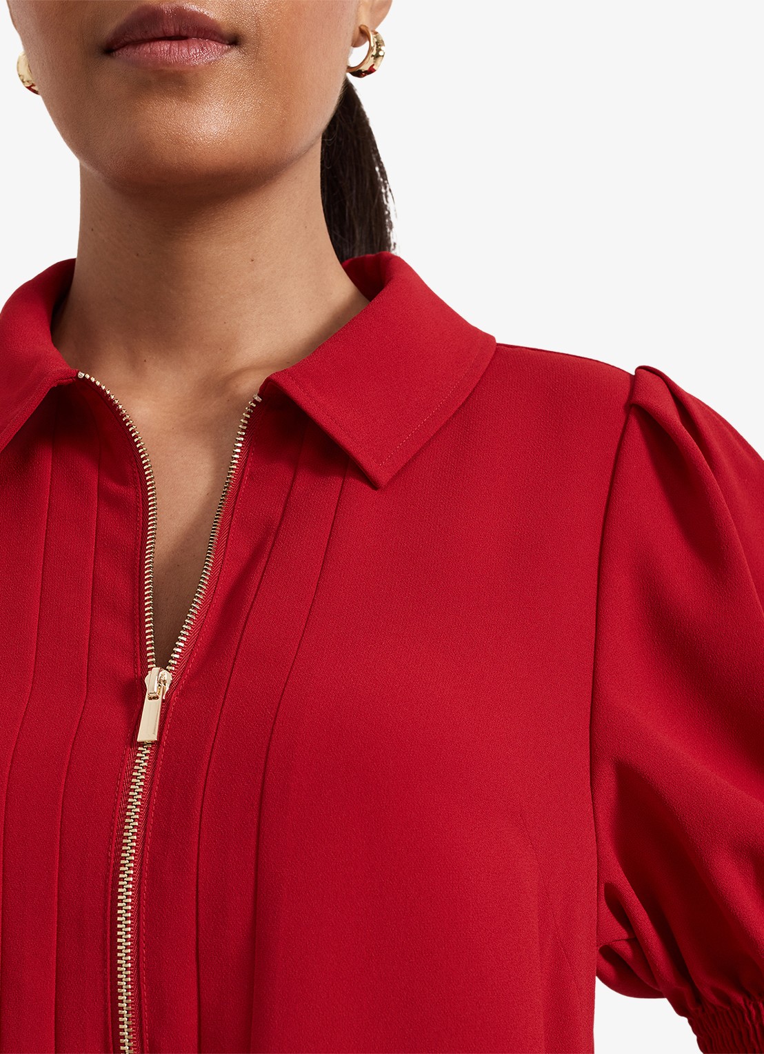 Phase Eight Petite Candice mini jurk met plooidetail - detail 6 rood