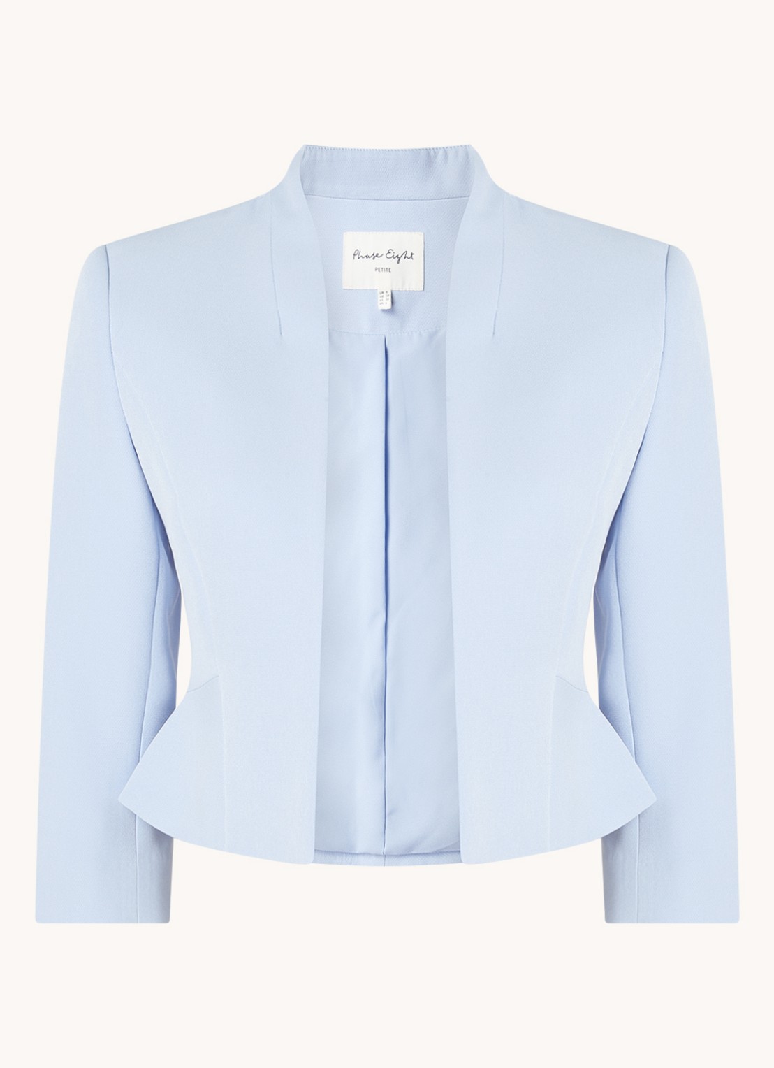Phase Eight Petite Daisy bolero met schoudervulling - voorkant lichtblauw