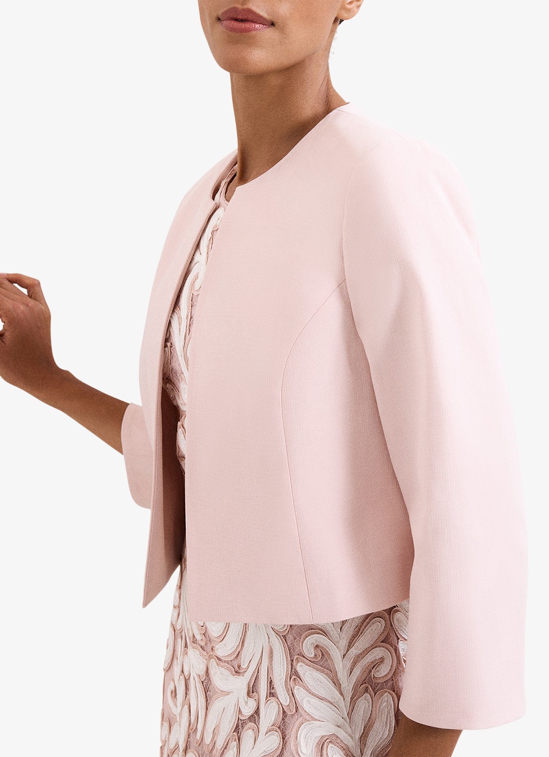 Phase Eight Petite Elizabeth bolero met structuur - detail 4 oudroze
