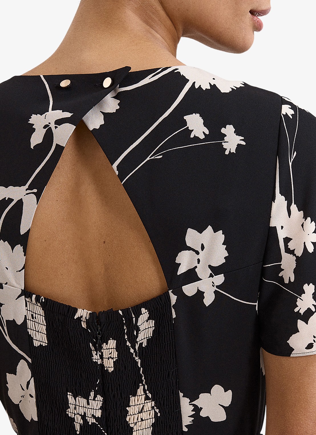 Phase Eight Petite Jolie straight fit jumpsuit met bloemenprint - detail 5 zwart
