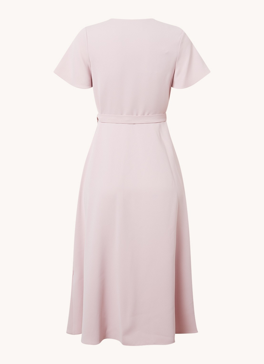 Phase Eight Petite Julissa midi wikkeljurk met strikceintuur - achterkant roze
