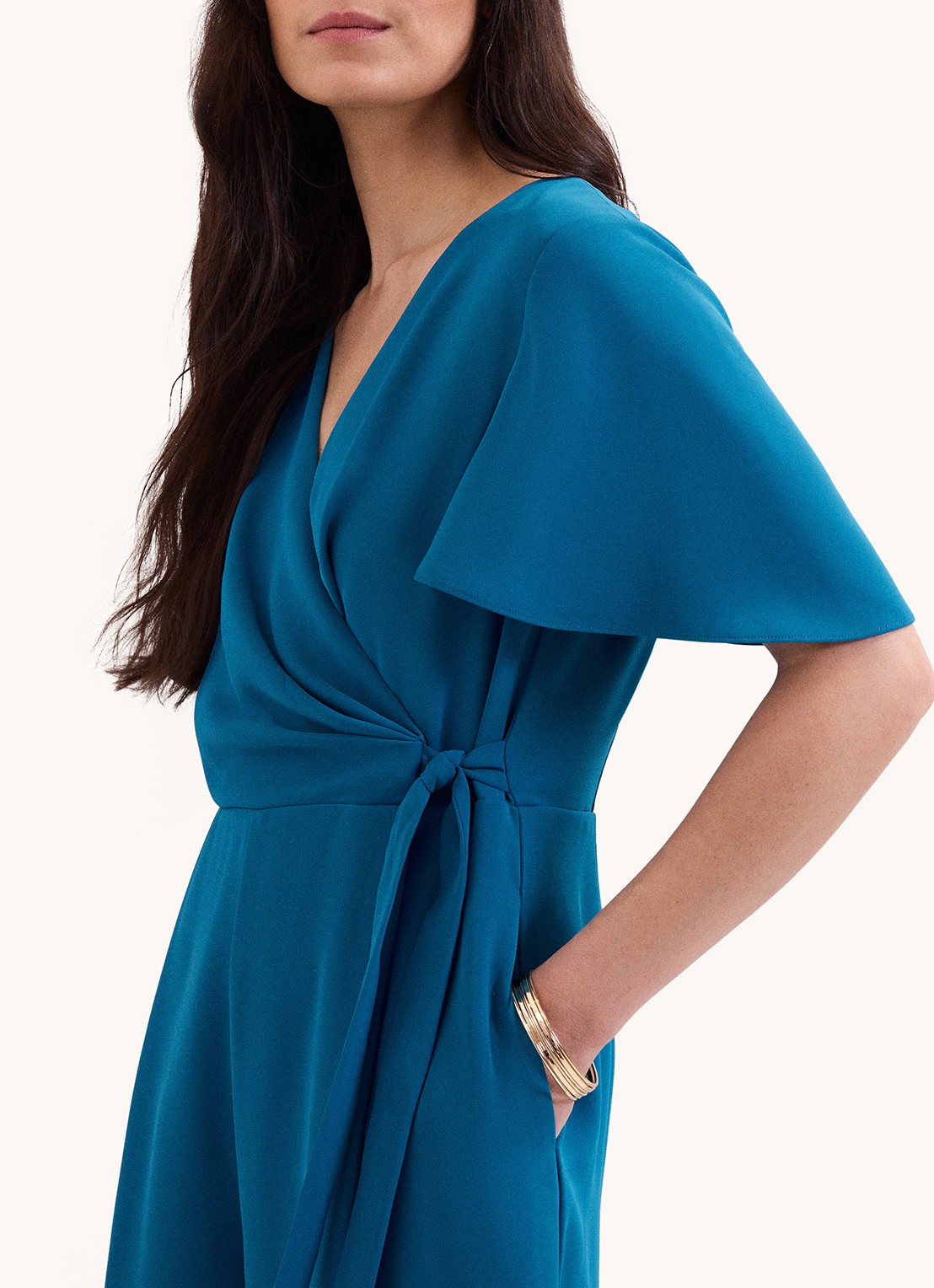 Phase Eight Petite Julissa wide fit jumpsuit met V-hals - detail 3 turquoise