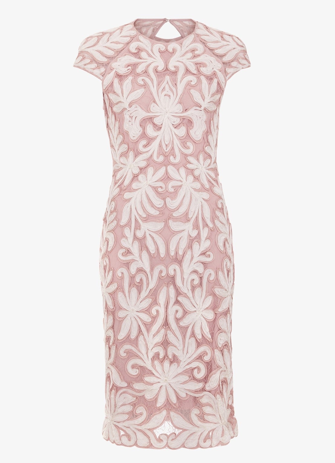 Phase Eight Petite Karima midi jurk met borduring - voorkant 2 oudroze