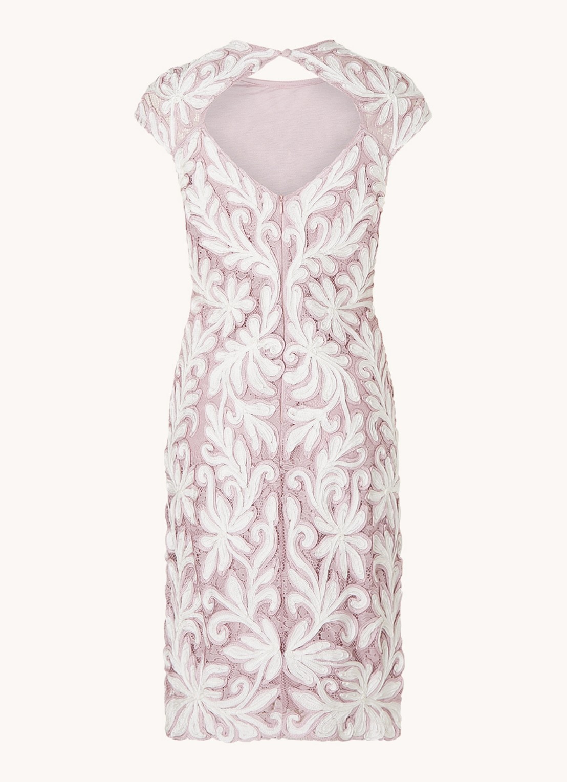 Phase Eight Petite karima midi jurk met tapework - achterkant oudroze
