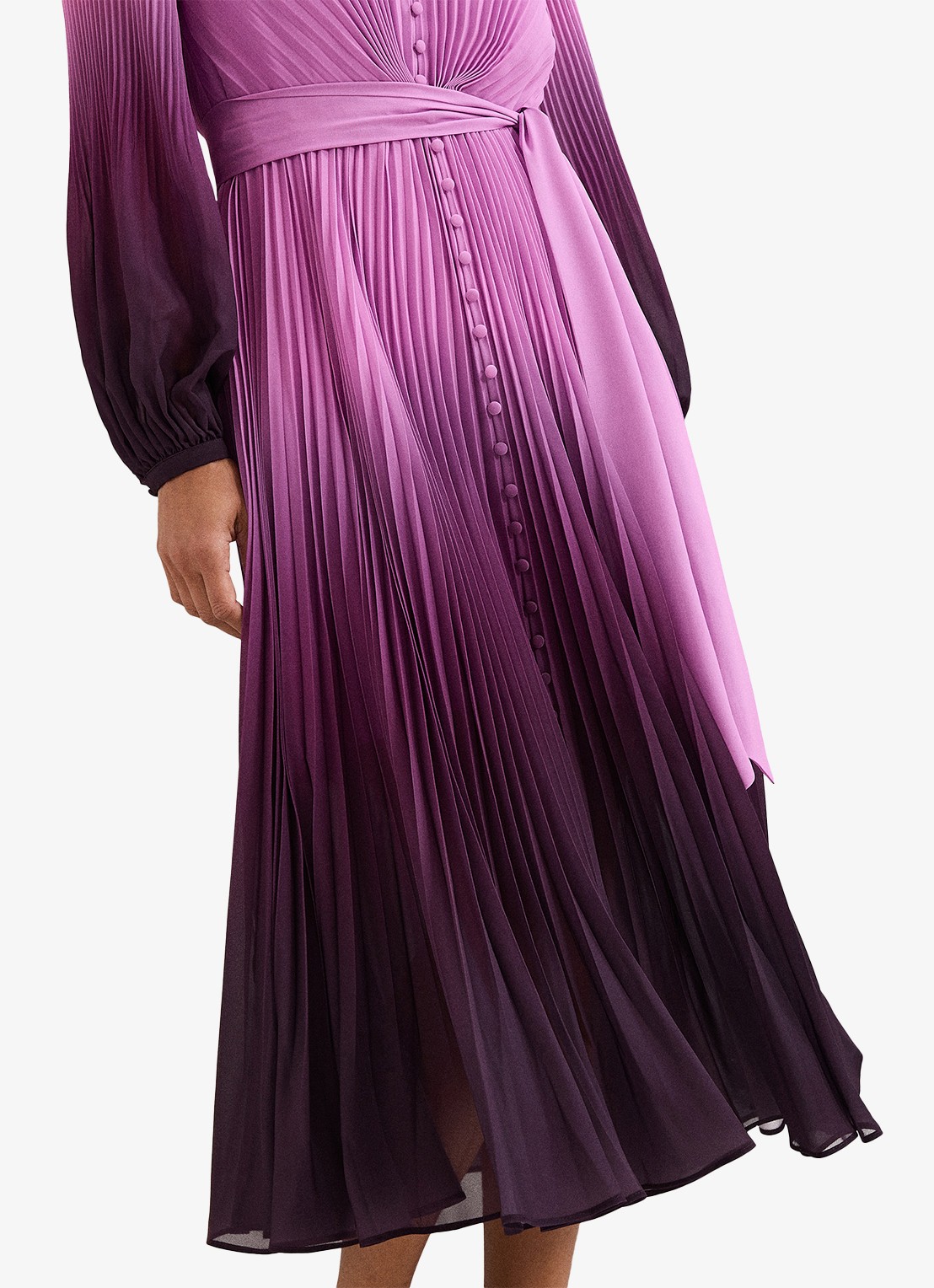 Phase Eight Petite Mira midi jurk met ballonmouwen - detail 6 paars