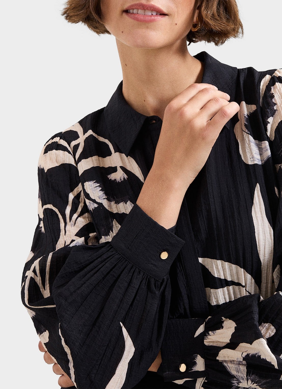 Phase Eight Petite Natalie midi tuniekjurk met print en strikceintuur - detail 5 zwart