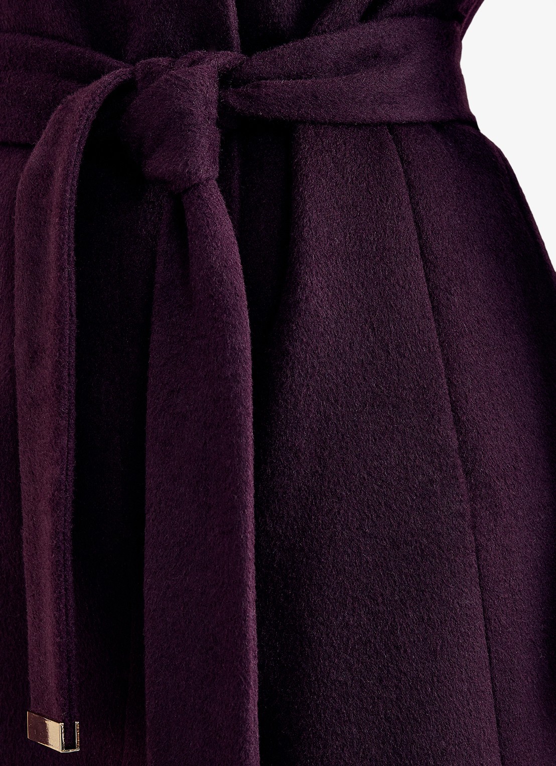 Phase Eight Petite Nicci mantel in wolblend - detail 3 paars