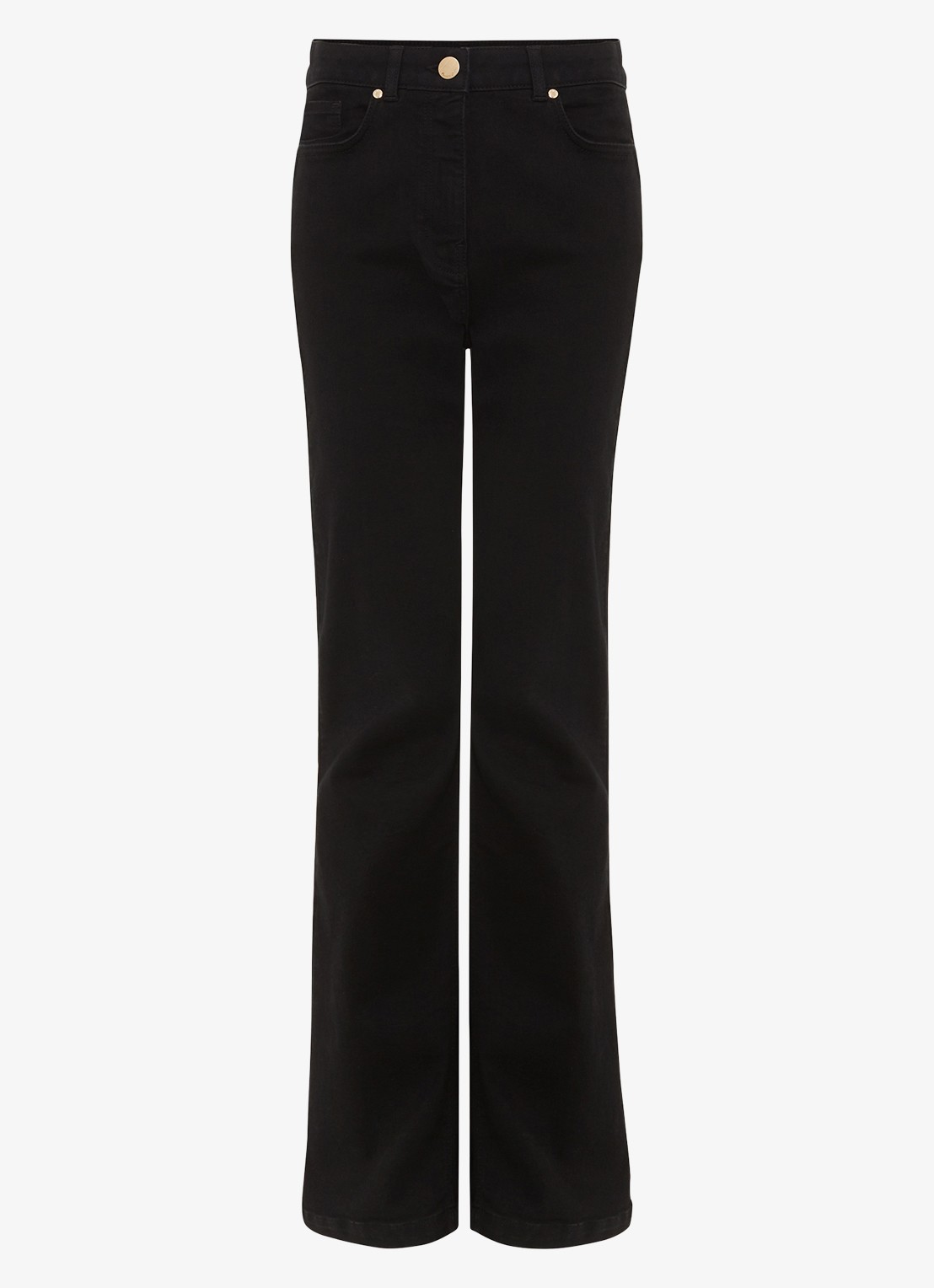 Phase Eight Petite Olivia high waist flared fit jeans met gekleurde wassing - voorkant 2 zwart