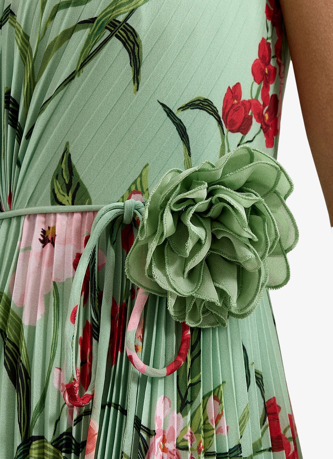 Phase Eight Petite Simara midi jurk met bloemenprint - detail 8 lindegroen