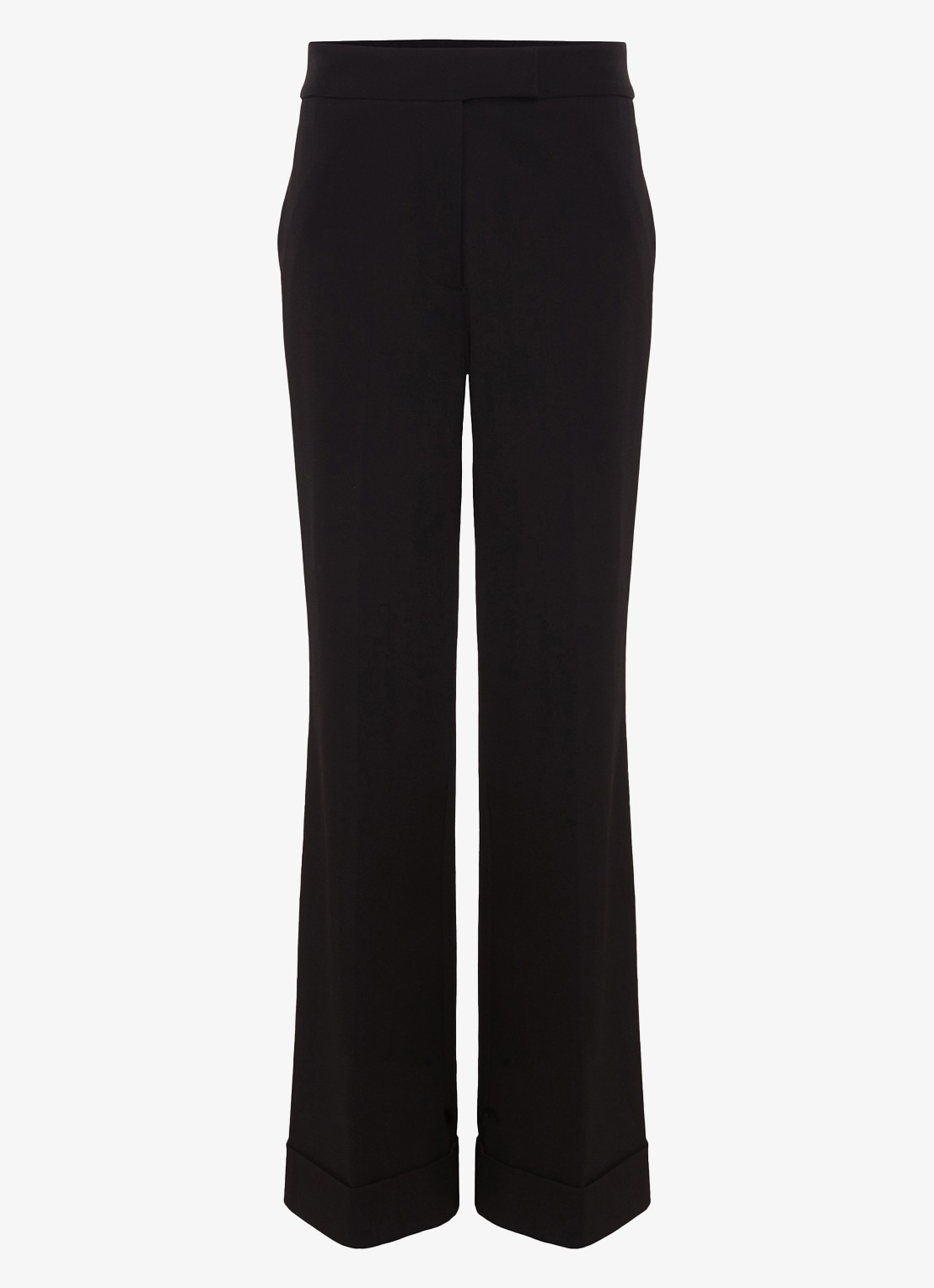 Phase Eight Petite Trixie mid waist straight fit pantalon met steekzakken - voorkant 2 zwart