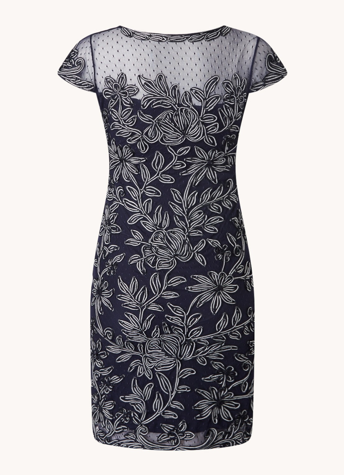 Phase Eight Petite Zila mini jurk met tapework  - achterkant 2 donkerblauw