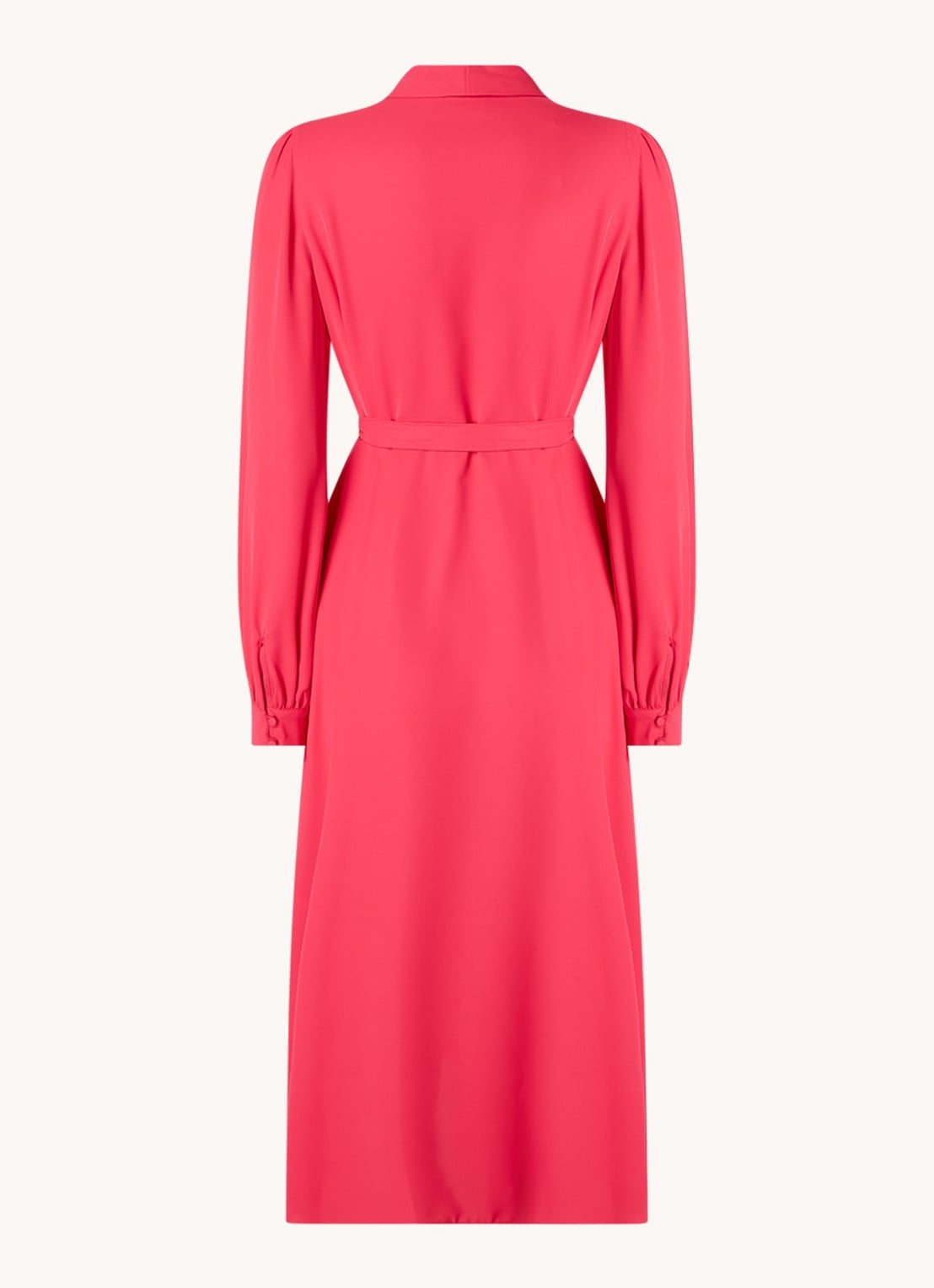 Phase Eight Philippa midi wikkeljurk met V-hals - achterkant donkerroze