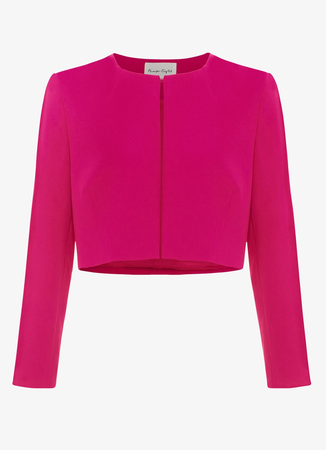 Phase Eight Phoebe bolero met structuur - voorkant 6 donkerroze