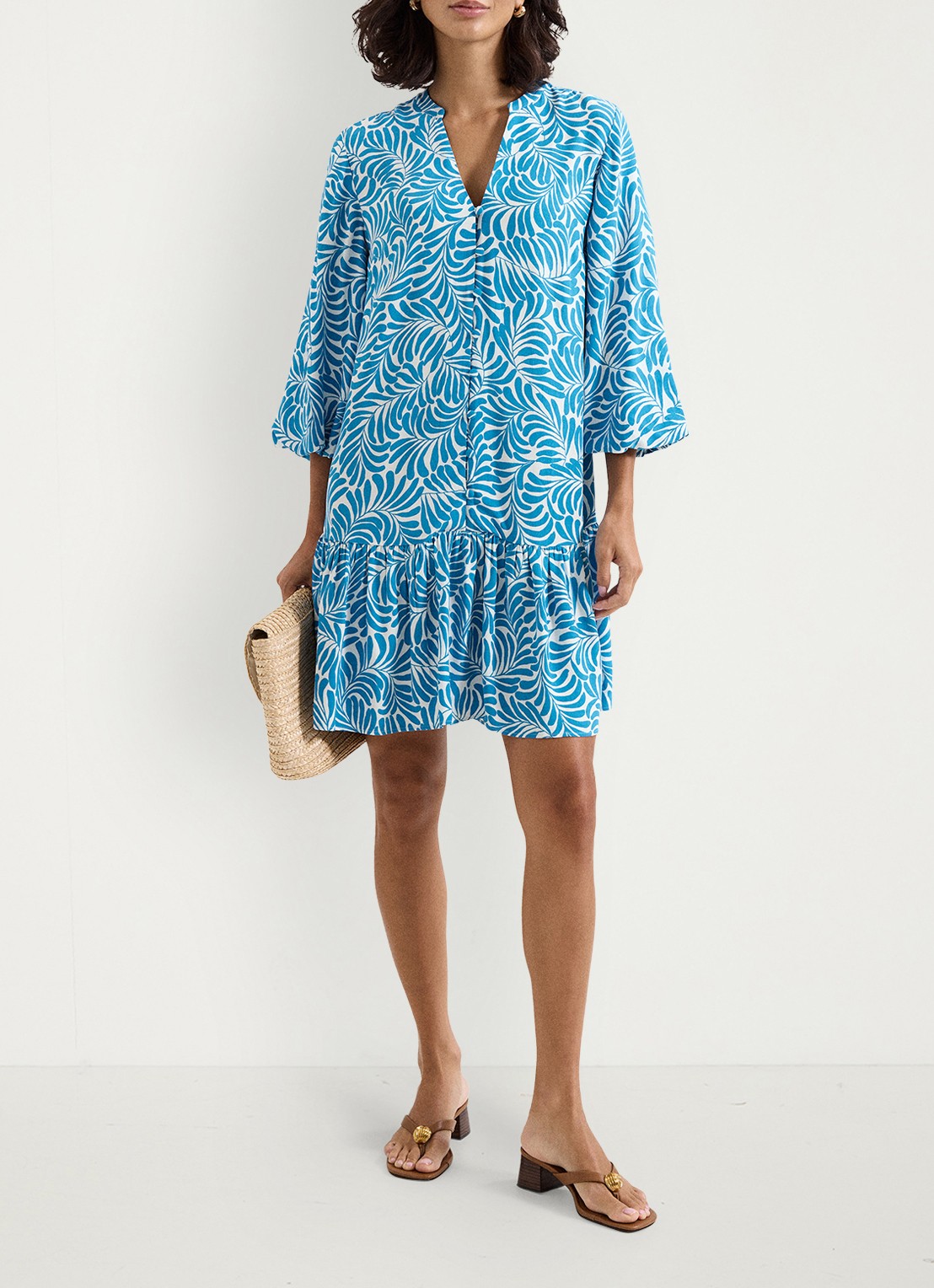 Phase Eight Phoebe mini tuniekjurk met print - voorkant 7 blauw