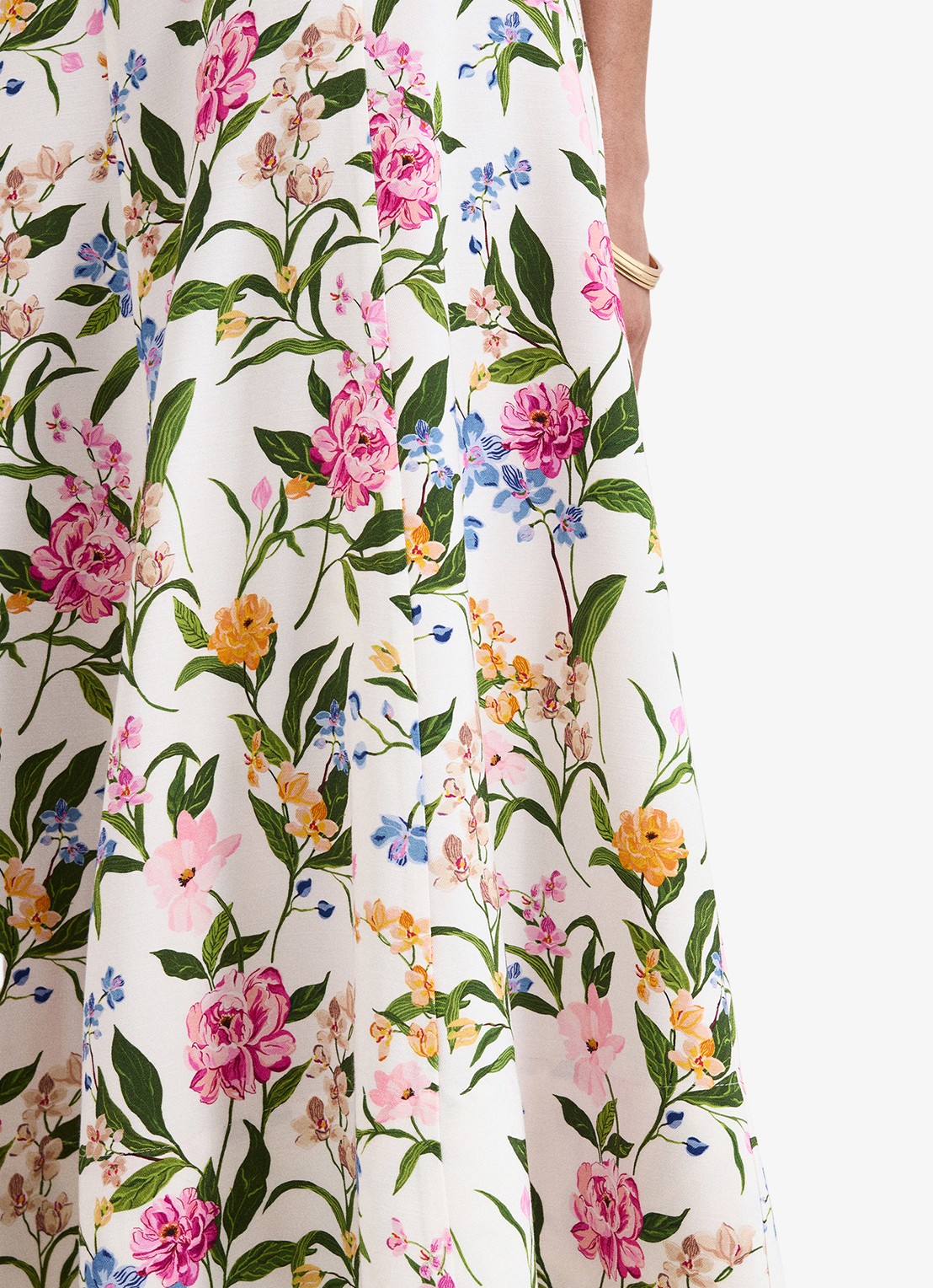 Phase Eight Piper midi rok met bloemenprint - detail 6 ivory