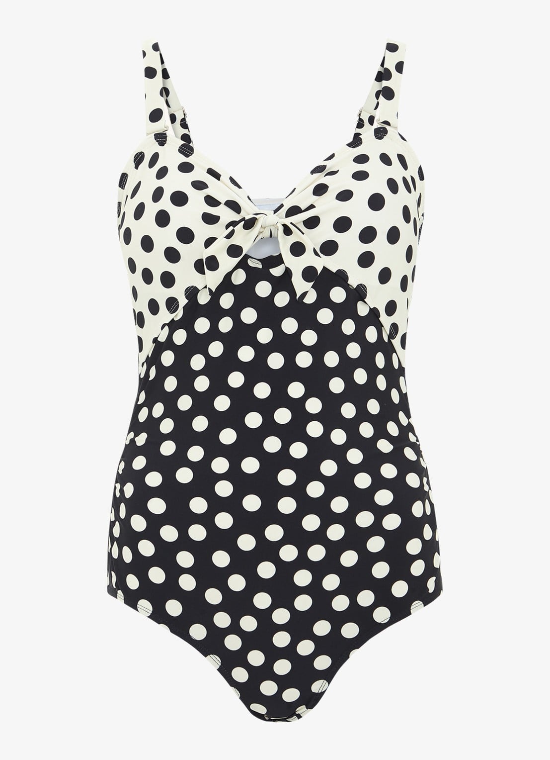 Phase Eight Polka badpak met stippenprint - voorkant 2 ivoor