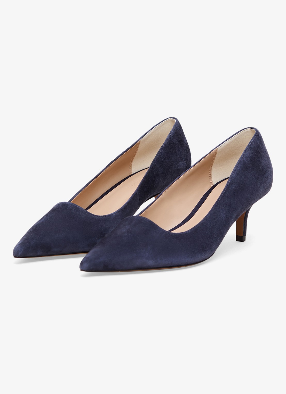 Phase Eight Pump van geitensuède - voorkant 2 donkerblauw