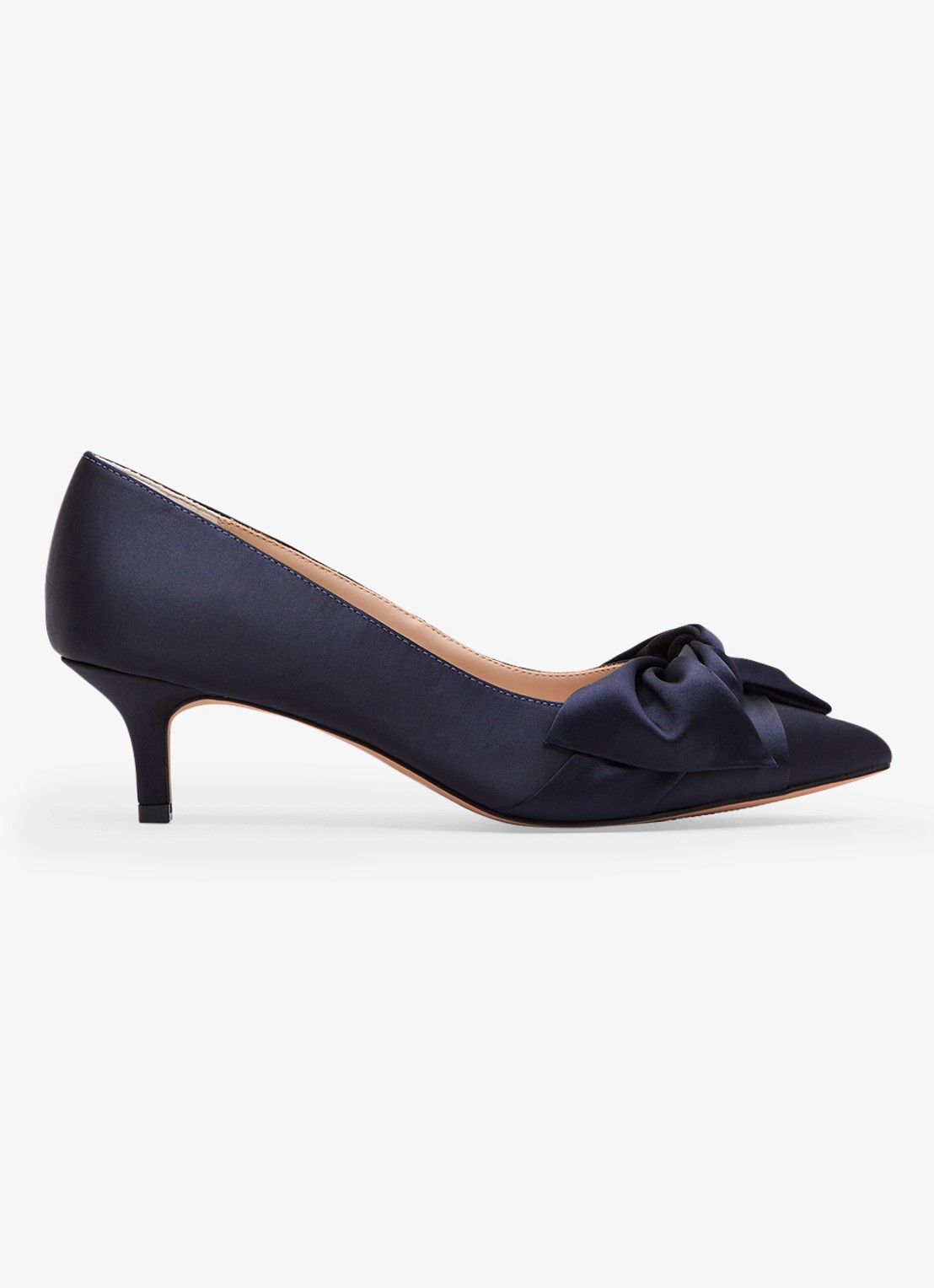 Phase Eight Pump van satijn met strikdetail - voorkant blauw