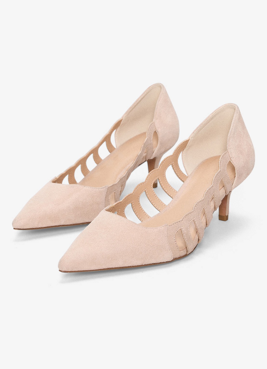 Phase Eight Pump van suéde - detail 3 beige