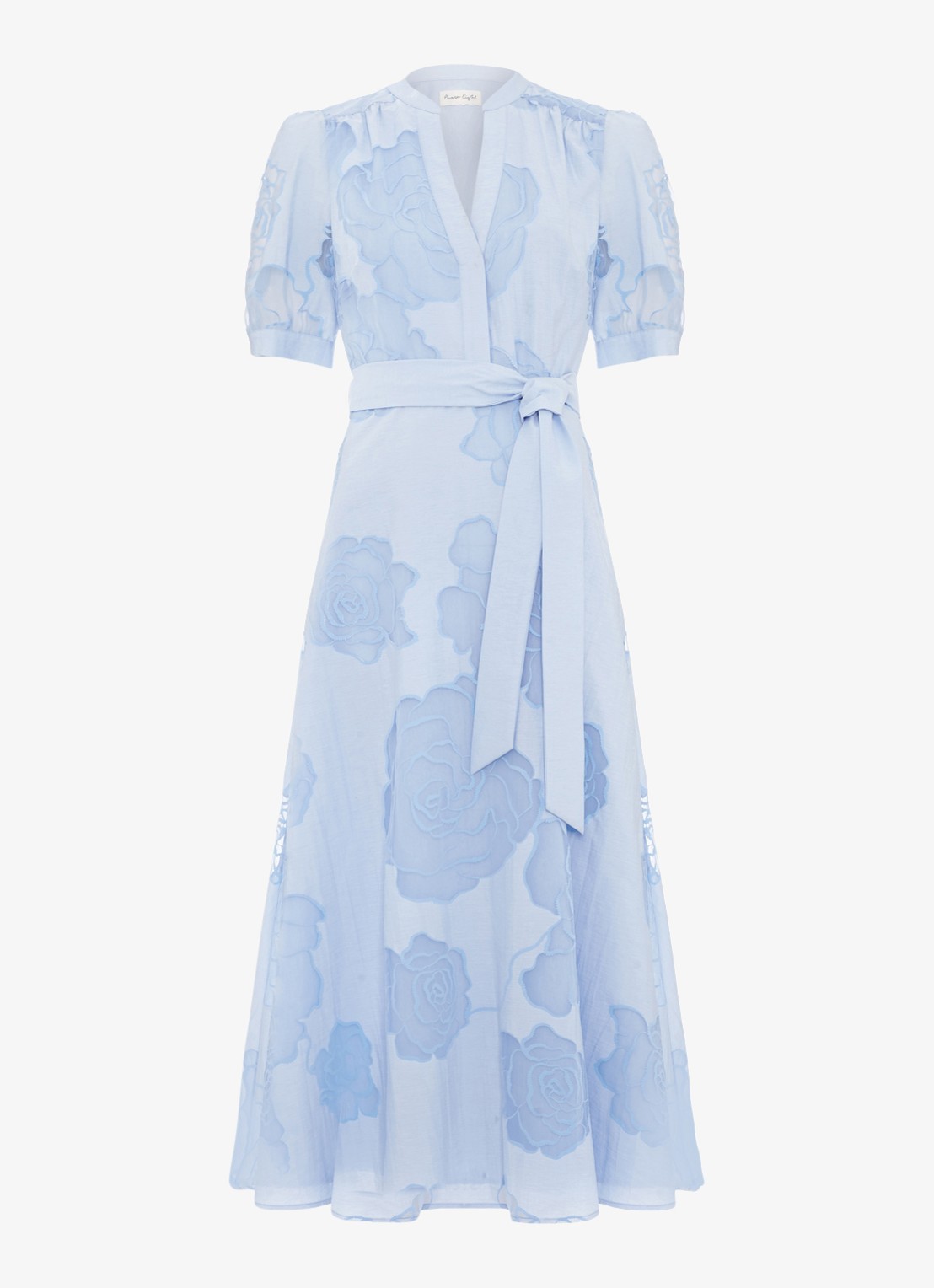 Phase Eight Queenie midi tuniekjurk met strikceintuur - voorkant 2 blue