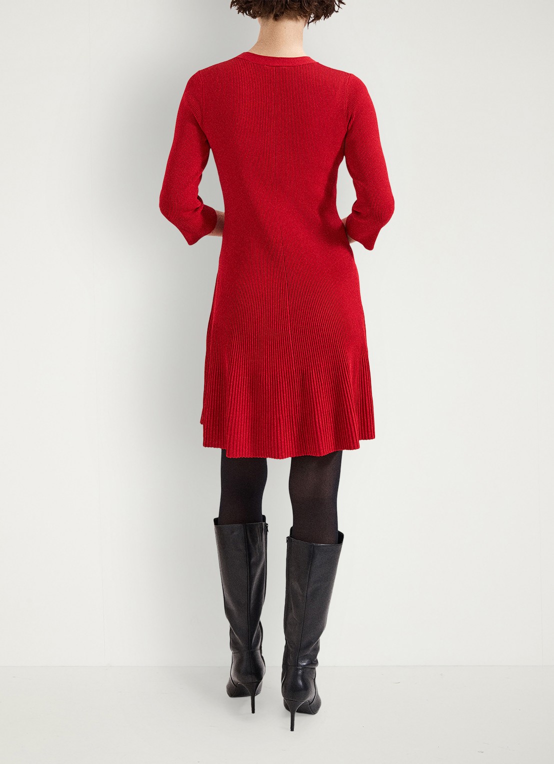 Phase Eight Rachel mini jurk met plooien - achterkant 8 koraalrood