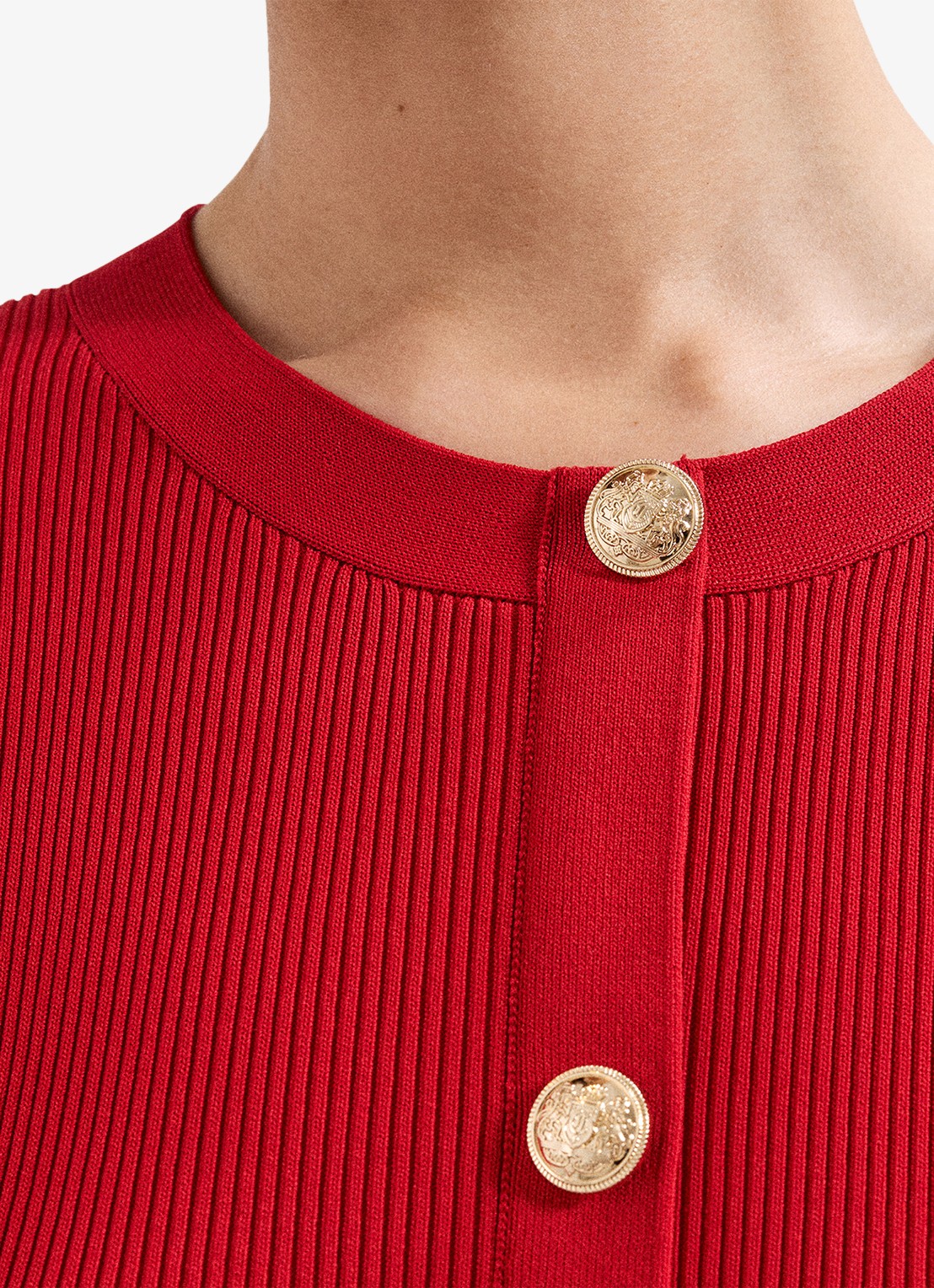 Phase Eight Rachel mini jurk met plooien - detail 2 koraalrood