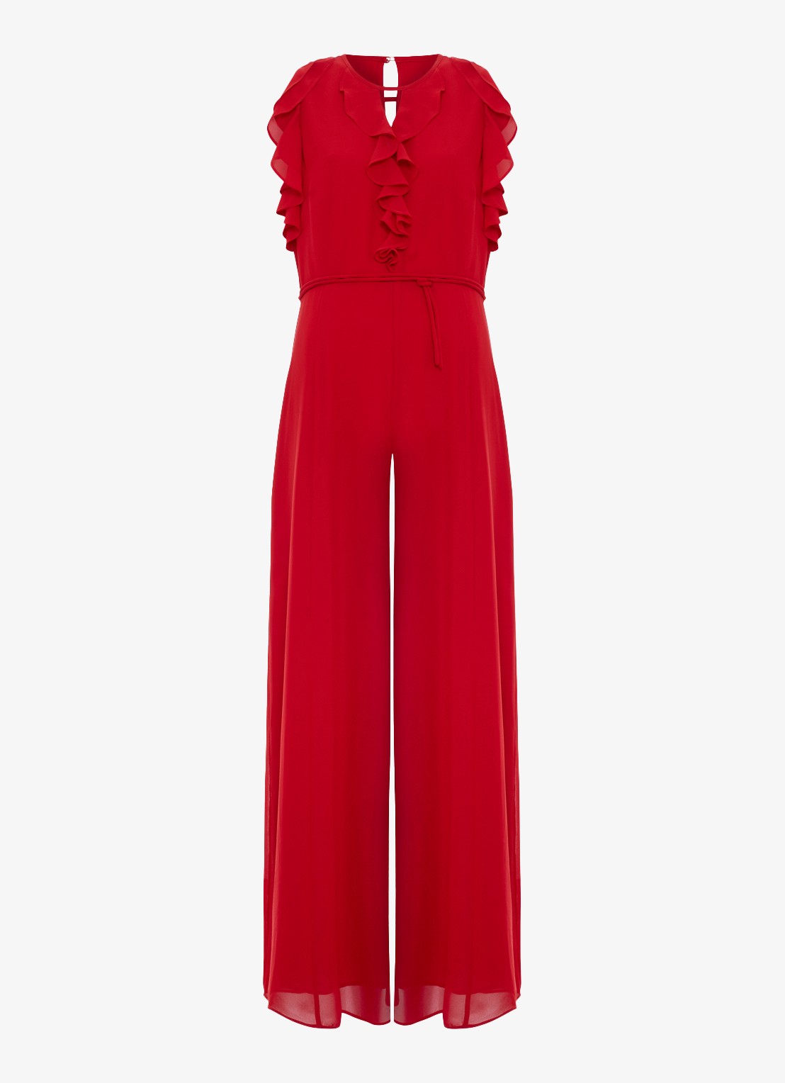 Phase Eight Rachel wide fit jumpsuit met ruches - voorkant vuurrood