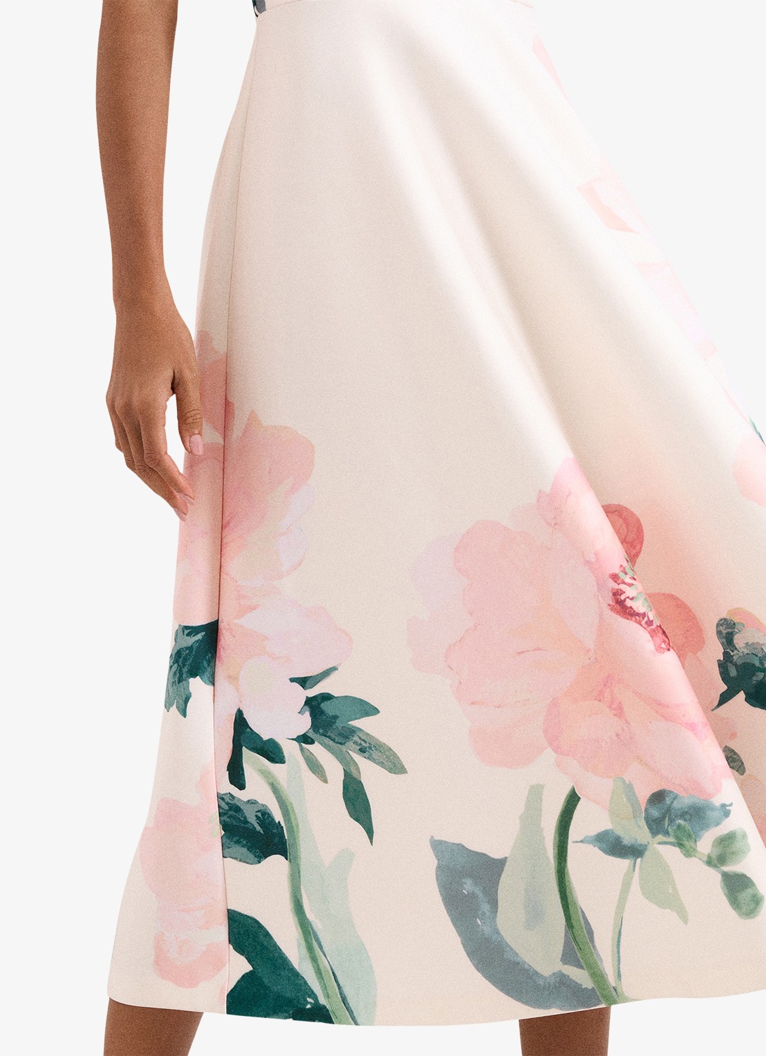 Phase Eight Rakhi Scuba Floral midi jurk met print - detail 3 oudroze