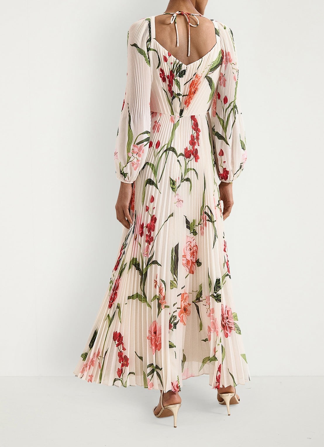 Phase Eight Reanna maxi jurk met bloemenprint - achterkant ivoor