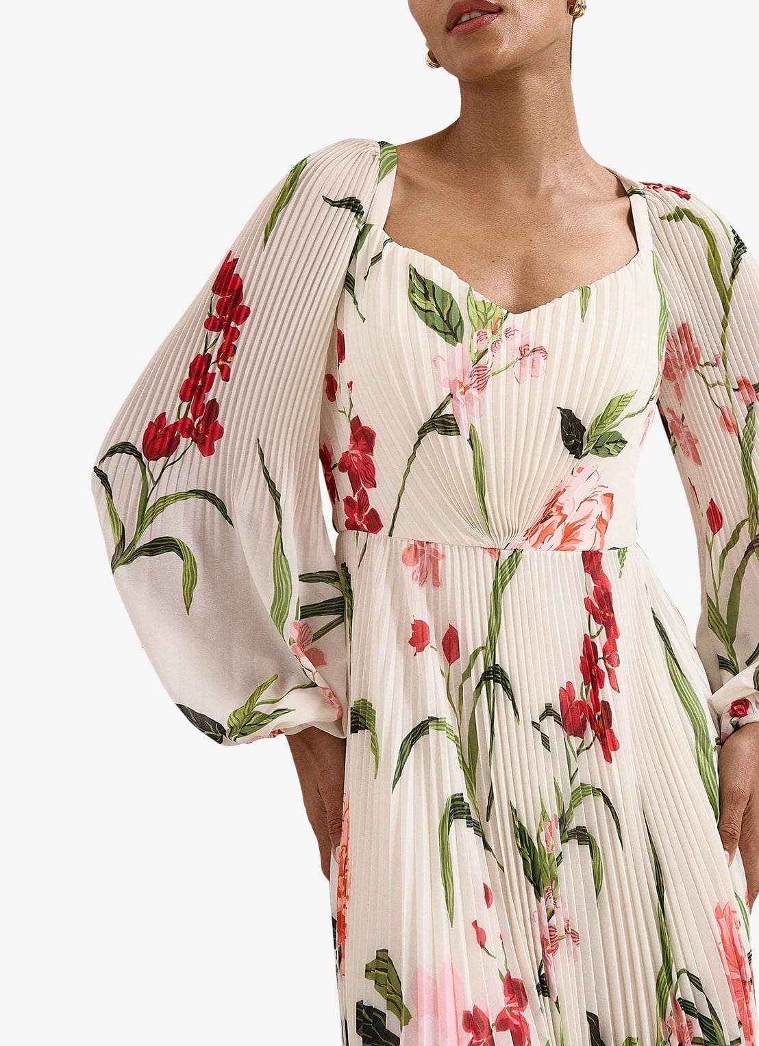 Phase Eight Reanna maxi jurk met bloemenprint - detail 5 ivoor