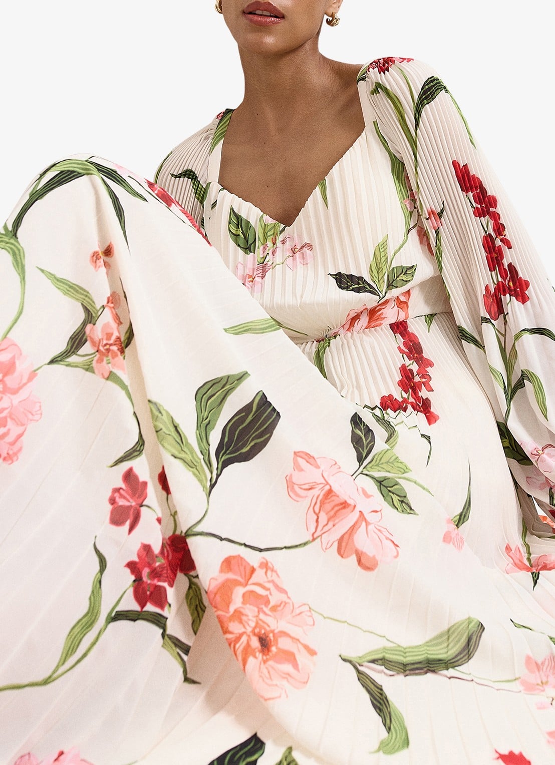 Phase Eight Reanna maxi jurk met bloemenprint - detail 7 ivoor
