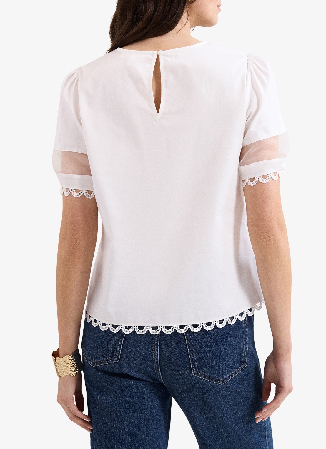 Phase Eight Rebecca tuniek met mesh - achterkant 5 wit